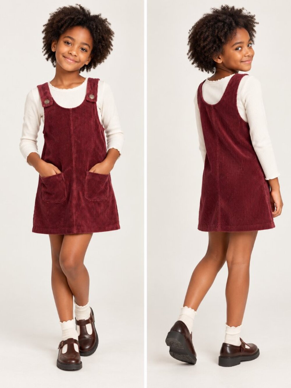 Blue spice vintage 90's overall corduroy dress Girls Size 8